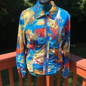 Toni Morgan Vibrant Multicolor Women's Bomber Jacket
